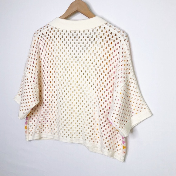 New In M/L polo Multicolored crochet cardigan - Picture 6 of 10